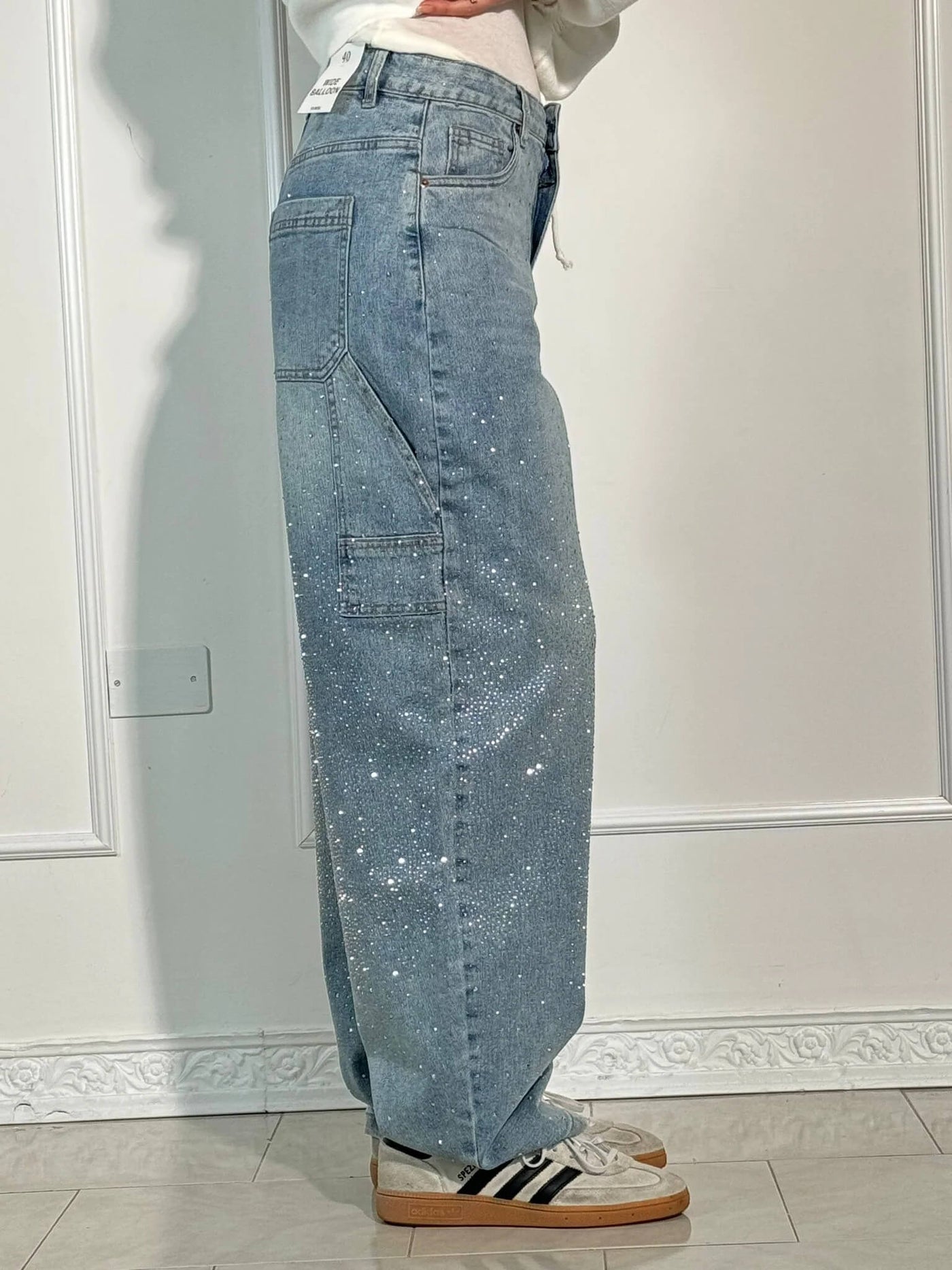 Vida | Statement-Jeans mit funkelnden Diamanten