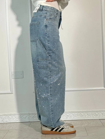 Vida | Statement-Jeans mit funkelnden Diamanten