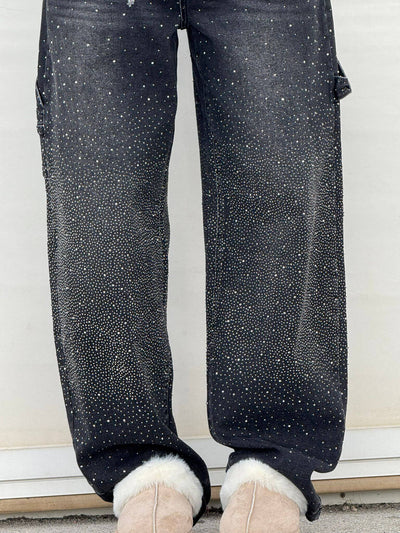 Vida | Statement-Jeans mit funkelnden Diamanten