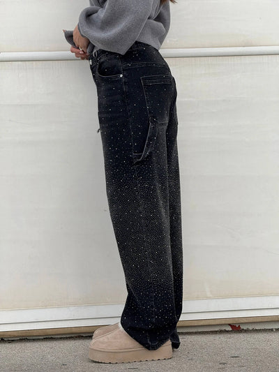 Vida | Statement-Jeans mit funkelnden Diamanten