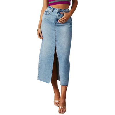 Inaya | Stilvoller Midi-Denimrock mit seitlichem Schlitz