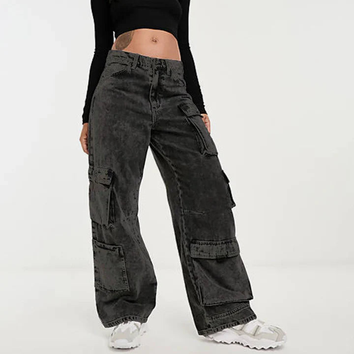 Weites-Bein Cargo Jeans