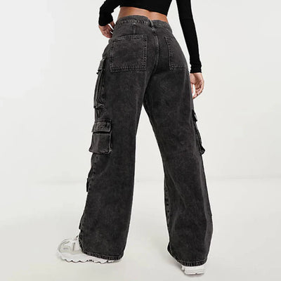 Weites-Bein Cargo Jeans