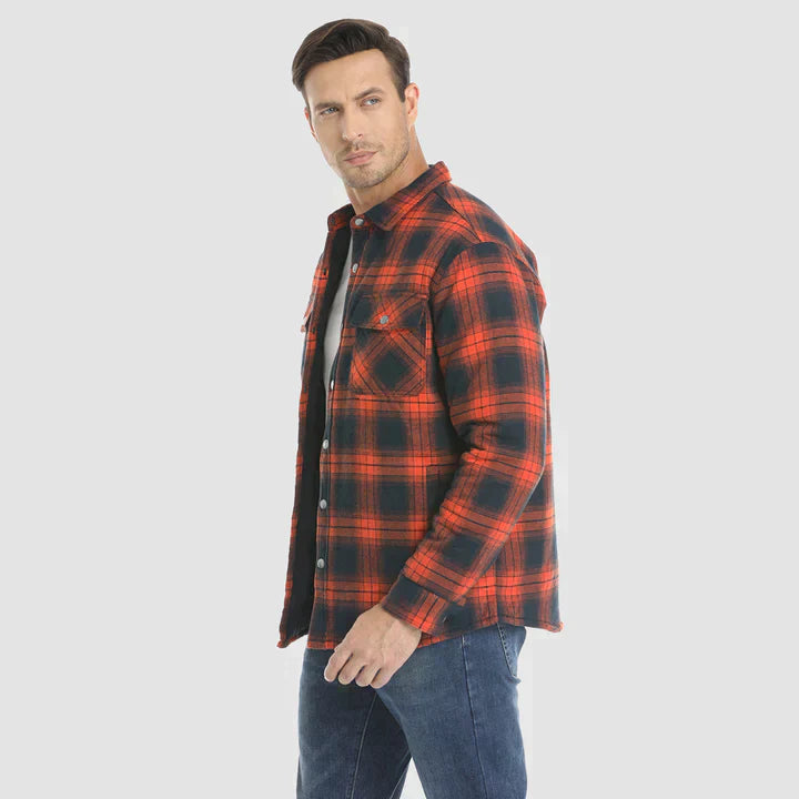 Achee - Herrenjacke Gesteppt aus Flanell Warm und Bequem für den Winter