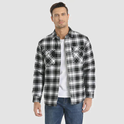 Achee - Herrenjacke Gesteppt aus Flanell Warm und Bequem für den Winter