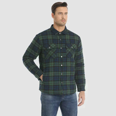 Achee - Herrenjacke Gesteppt aus Flanell Warm und Bequem für den Winter