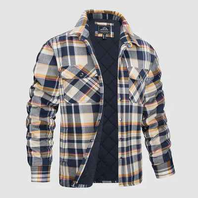 Achee - Herrenjacke Gesteppt aus Flanell Warm und Bequem für den Winter