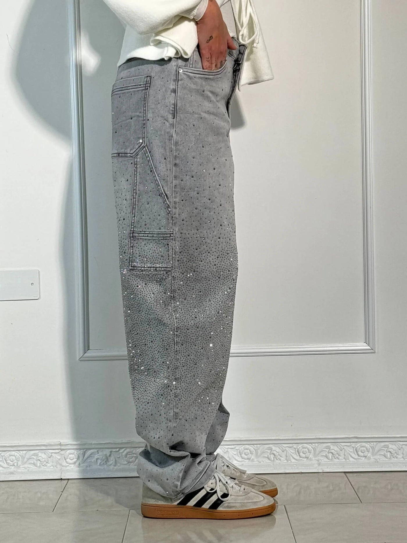 Vida | Statement-Jeans mit funkelnden Diamanten