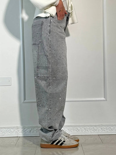 Vida | Statement-Jeans mit funkelnden Diamanten