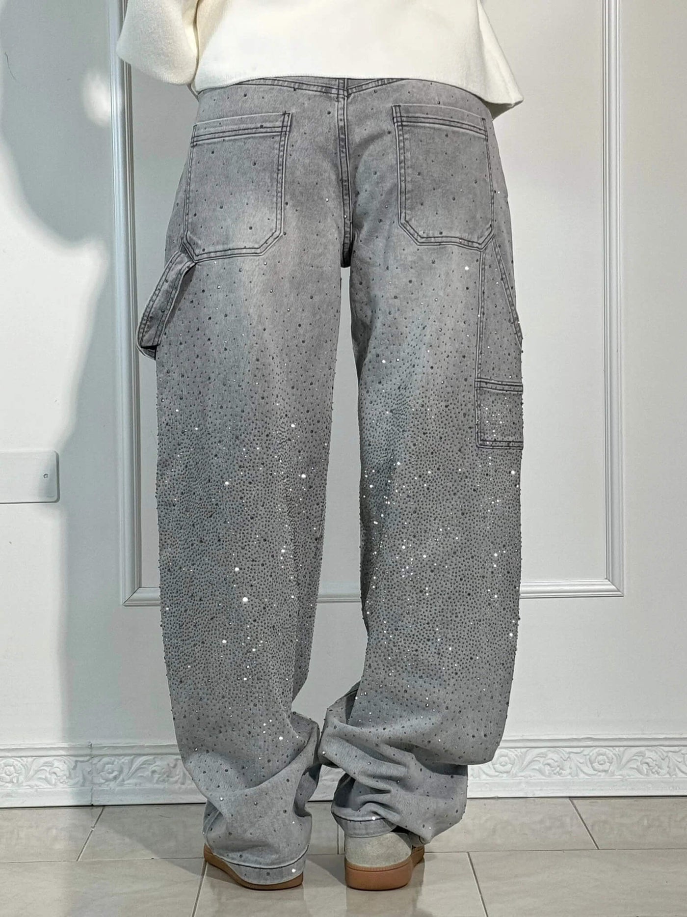 Vida | Statement-Jeans mit funkelnden Diamanten