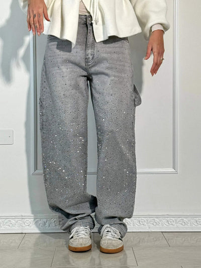 Vida | Statement-Jeans mit funkelnden Diamanten