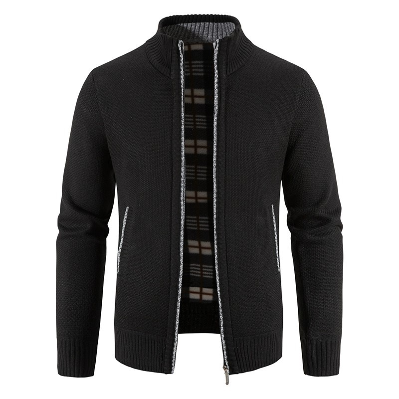 Arcel | Herren Strickjacke mit Reißverschluss | Schwarz