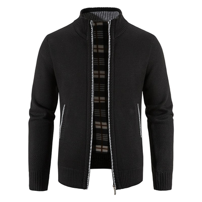 Arcel | Herren Strickjacke mit Reißverschluss | Schwarz