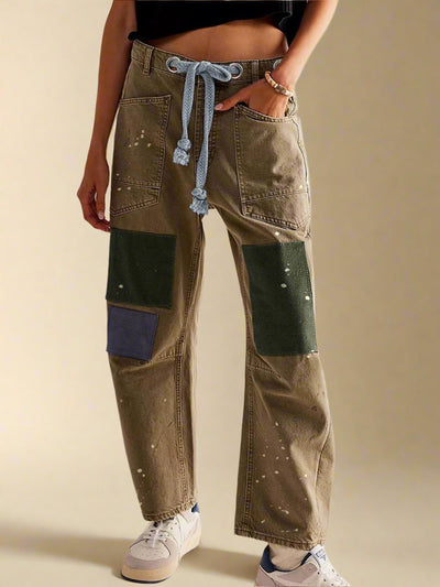 Rhea | Boho-inspirierte Patchwork-Hose für einen lässigen Look