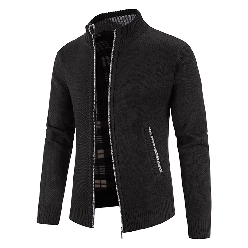 Arcel | Herren Strickjacke mit Reißverschluss | Schwarz