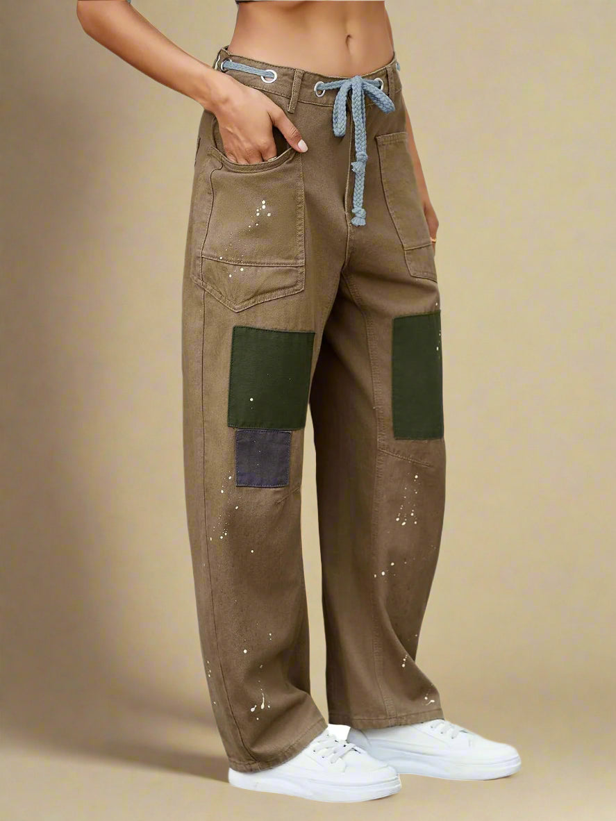 Rhea | Boho-inspirierte Patchwork-Hose für einen lässigen Look