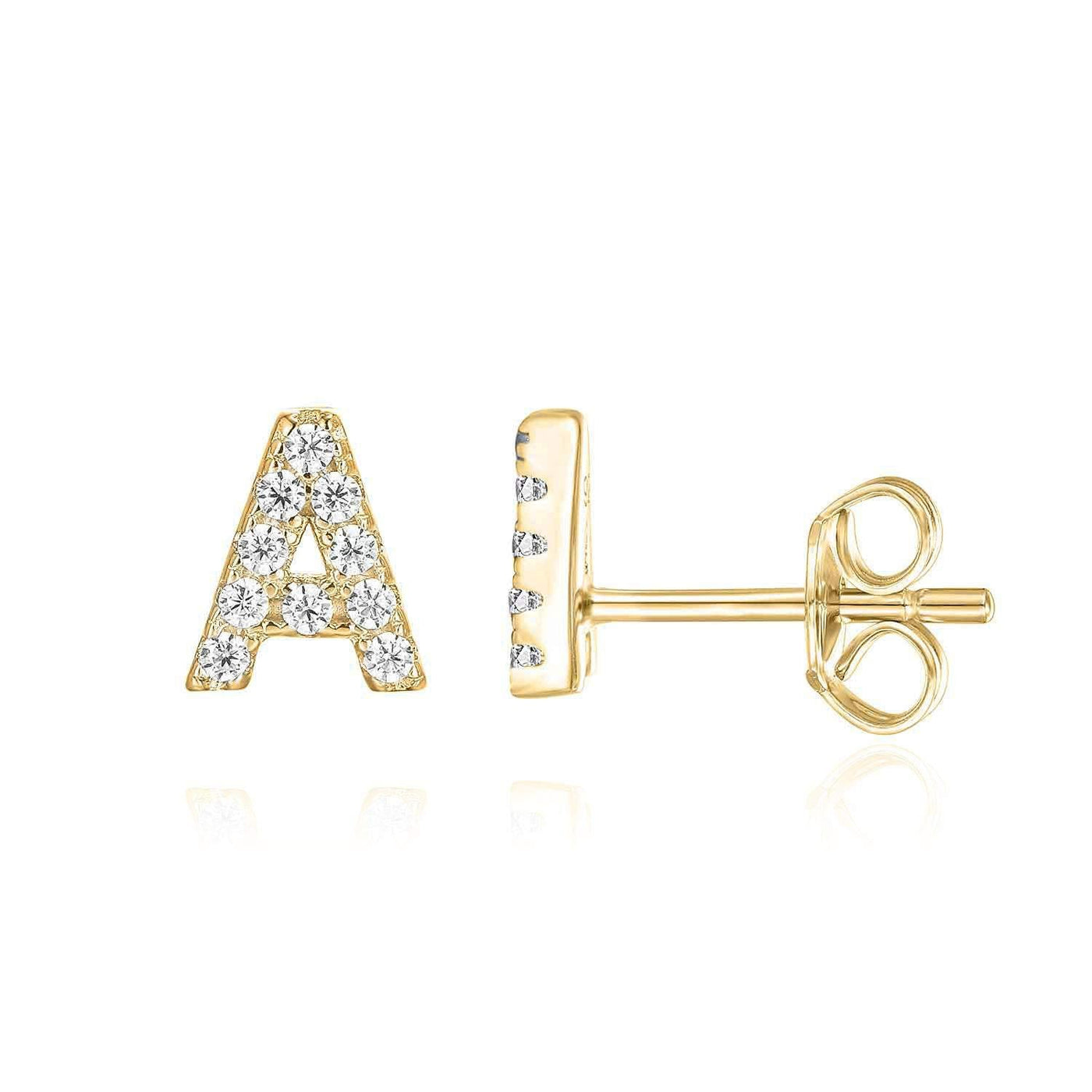 Einzelner Initial Ohrring | Gold