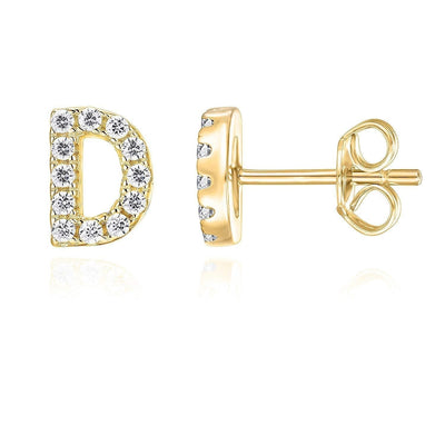 Einzelner Initial Ohrring | Gold