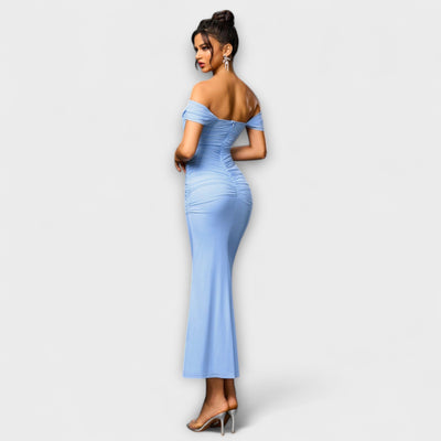Ione - Off-Shoulder Ruffled Bodycon Dress