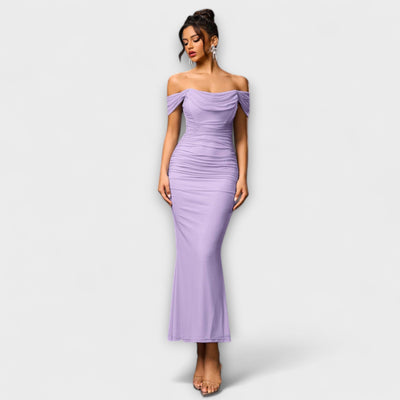 Ione - Off-Shoulder Ruffled Bodycon Dress