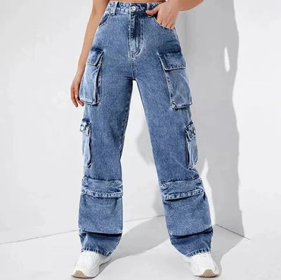 Weites-Bein Cargo Jeans