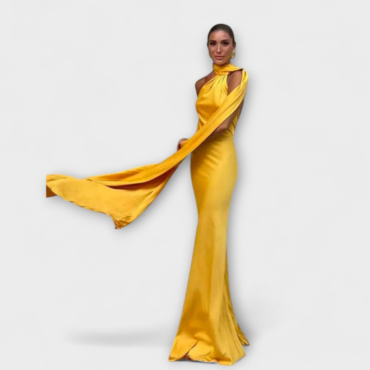 Elegantes Off-Shoulder Halter Maxikleid