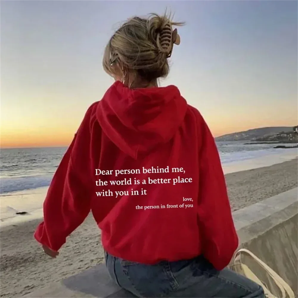 Amelia™ – Nachdenklicher Botschaft Hoodie