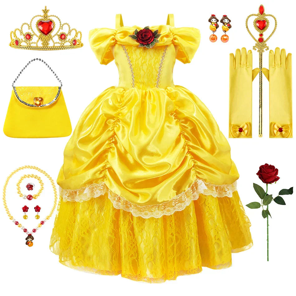 Gelbe Prinzessinnen-Set Kind – Bellezia