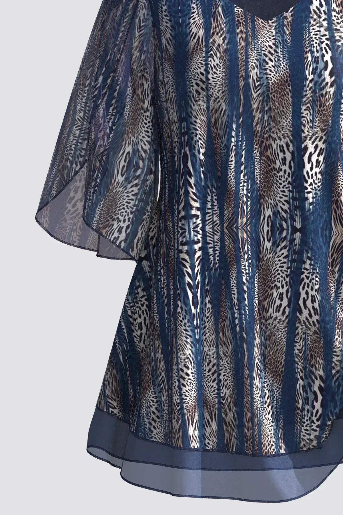Yunari – Transparente Chiffonbluse mit Animalprint