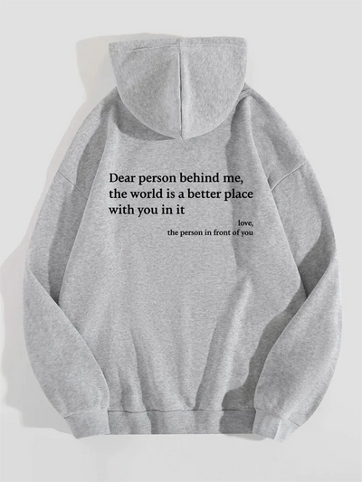 Amelia™ – Nachdenklicher Botschaft Hoodie