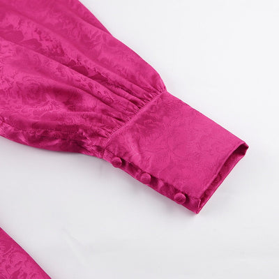 Bedrucktes Satinkleid mit Puffärmeln – Clarisse