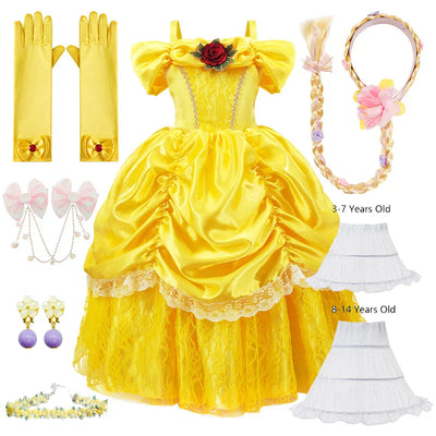 Gelbe Prinzessinnen-Set Kind – Bellezia