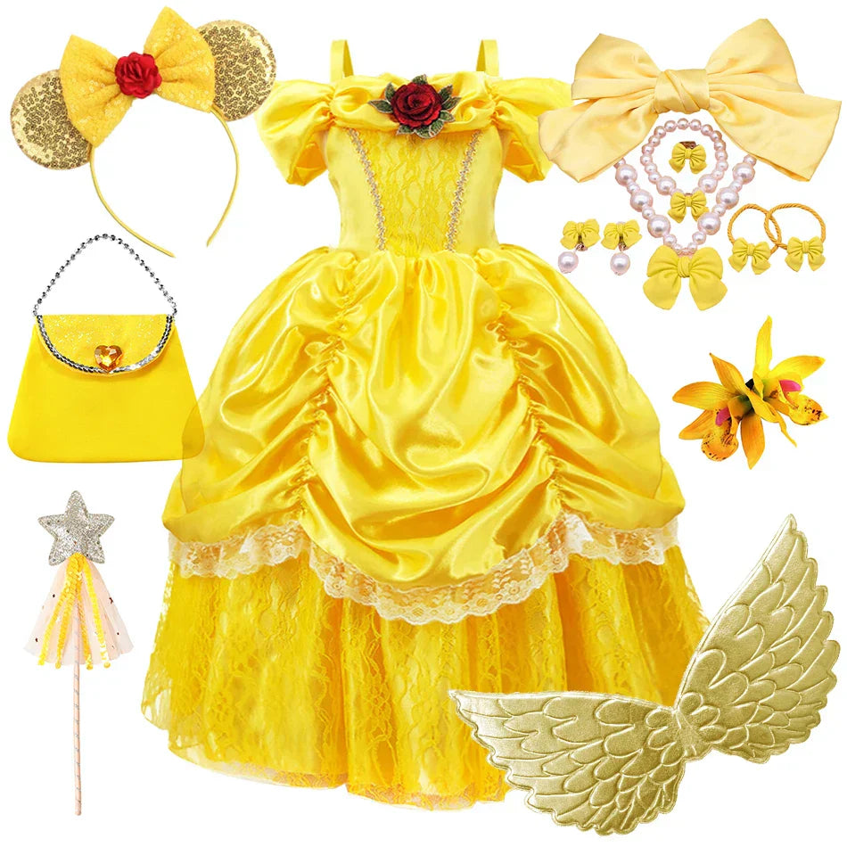 Gelbe Prinzessinnen-Set Kind – Bellezia