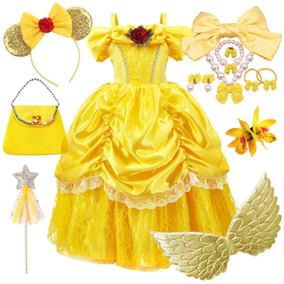 Gelbe Prinzessinnen-Set Kind – Bellezia