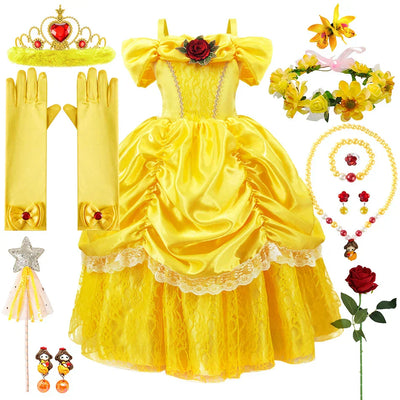Gelbe Prinzessinnen-Set Kind – Bellezia