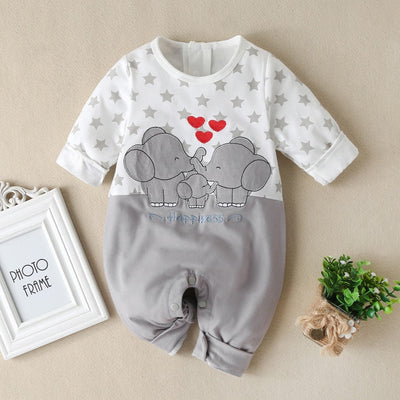 Weicher Baby-Jumpsuit mit Elefantenmotiv – KuschelZeit