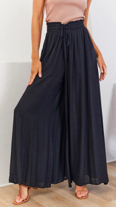 Bequeme Bundfaltenhose mit weiten Beinen für Frauen - Oralith