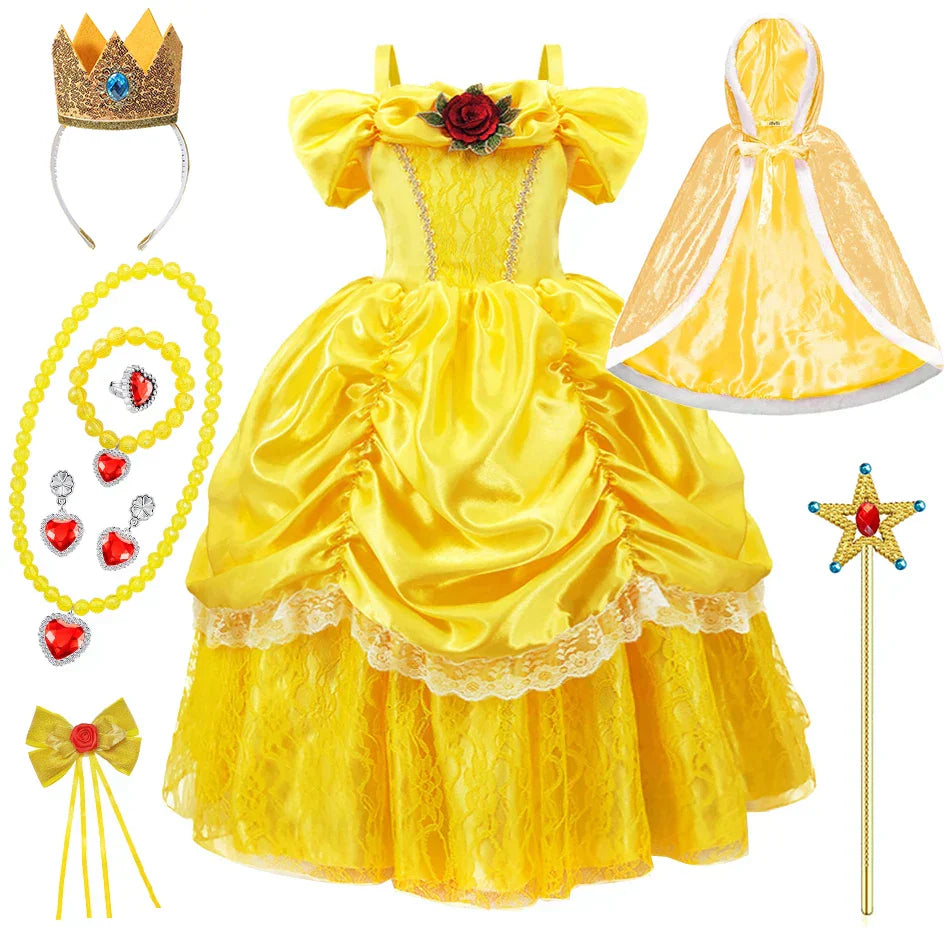Gelbe Prinzessinnen-Set Kind – Bellezia