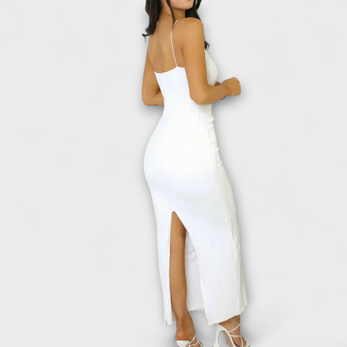 Elegantes ärmelloses Maxikleid mit Raffungen