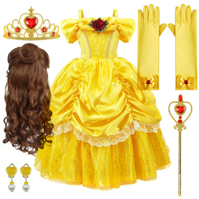 Gelbe Prinzessinnen-Set Kind – Bellezia