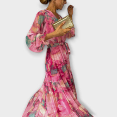 Evelyn - Aquarell Traum Maxi Dress