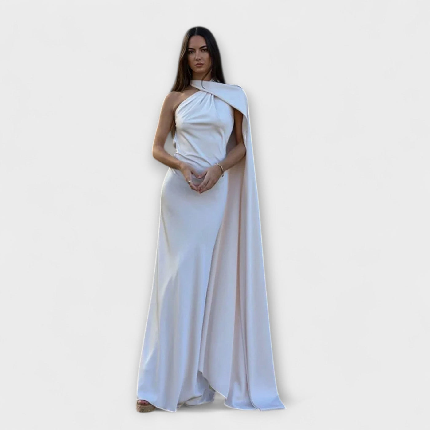 Elegantes Off-Shoulder Halter Maxikleid