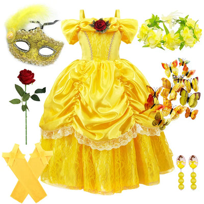 Gelbe Prinzessinnen-Set Kind – Bellezia