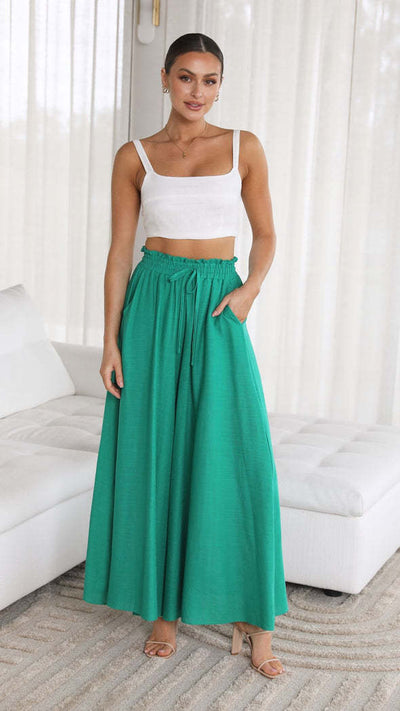 Bequeme Bundfaltenhose mit weiten Beinen für Frauen - Oralith