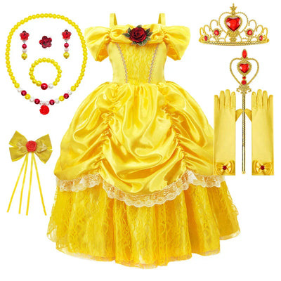 Gelbe Prinzessinnen-Set Kind – Bellezia