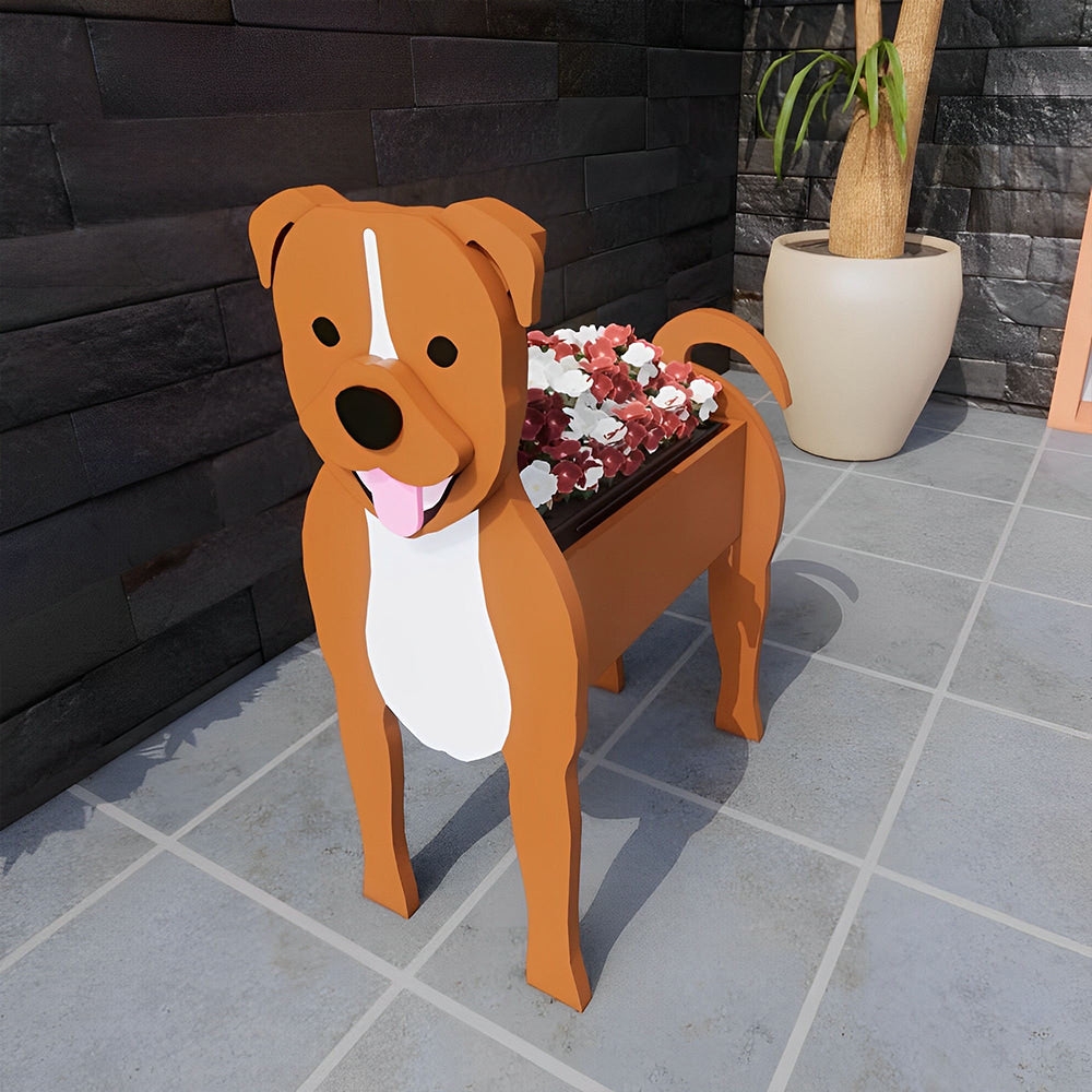 Staffordshire Bull Terrier Flower Pot