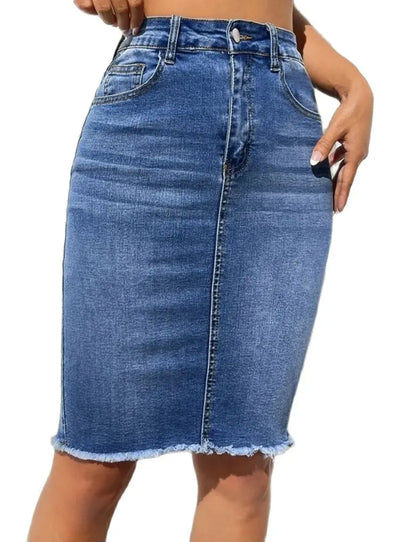 Gaia | Eleganter Midi-Denimrock