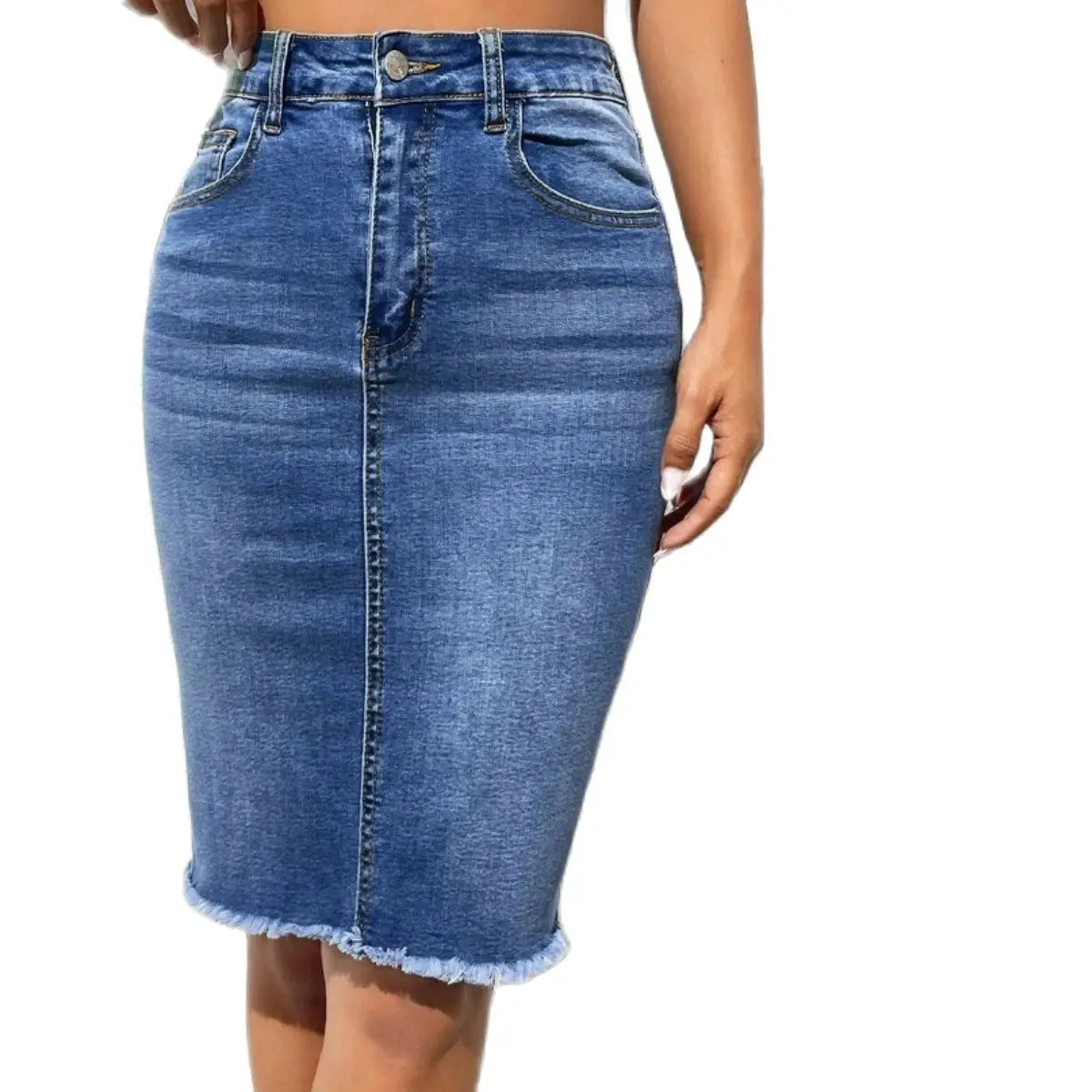 Gaia | Eleganter Midi-Denimrock