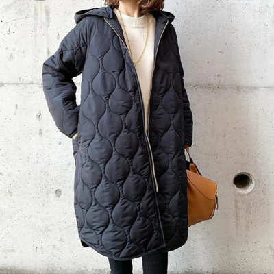 Anjanette | Damen Lange Steppjacke | Warme Daunenjacke
