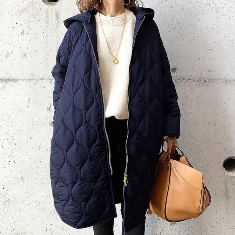 Anjanette | Damen Lange Steppjacke | Warme Daunenjacke